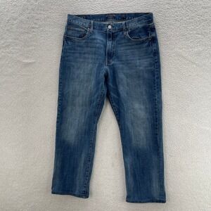 Lucky Brand Jeans Mens 34x30 Blue 181 Relaxed Straight Dark Wash Denim Grunge